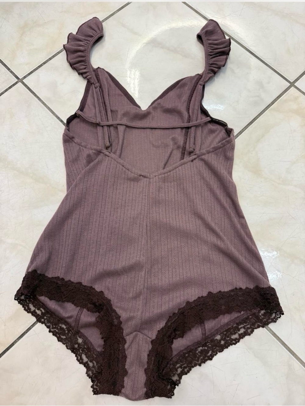 Free People Purple Bodysuit Sz L